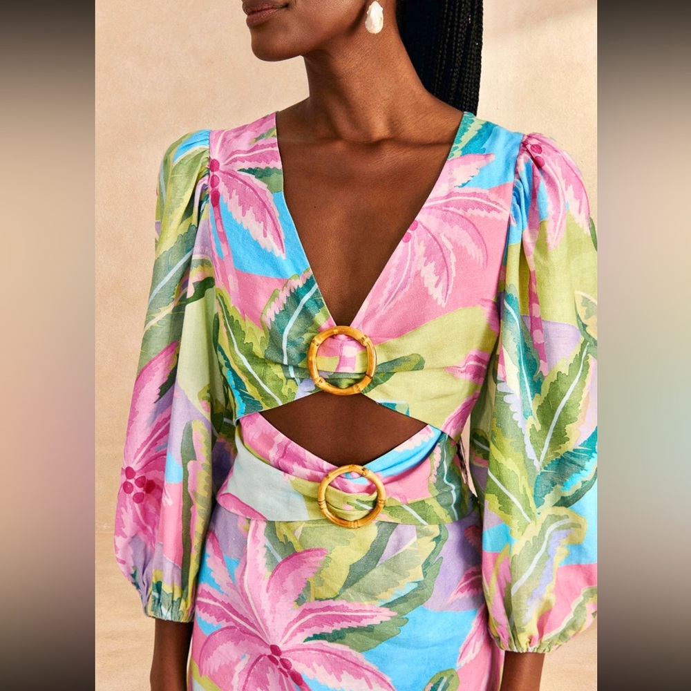πΊπHPππΊ NWT Farm Rio Beach Vibe Mini Dress - Picture 9 of 16